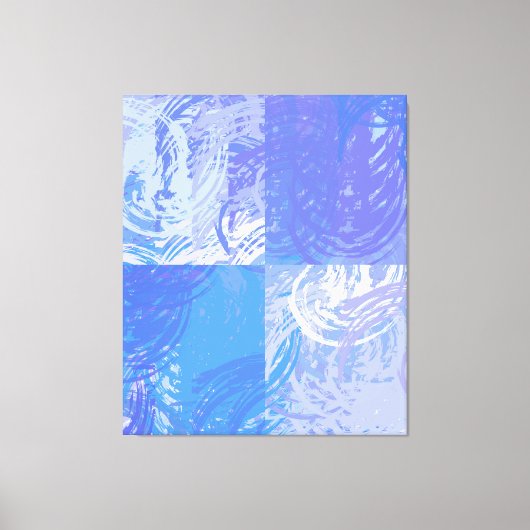 Abstract Tossed Turquoise en Paars Canvas Afdruk (Voorkant)