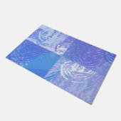 Abstract Tossed Turquoise en Paars Deurmat (Schuin)