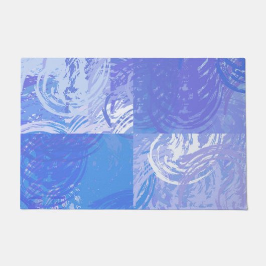 Abstract Tossed Turquoise en Paars Deurmat (Voorkant)