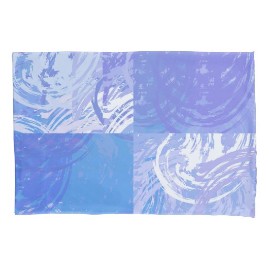 Abstract Tossed Turquoise en Paars Kussensloop (Voorkant-Links)