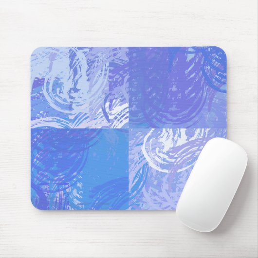 Abstract Tossed Turquoise en Paars Muismat (Met muis)