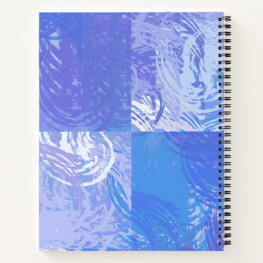 Abstract Tossed Turquoise en Paars Notitieboek (Achterkant)