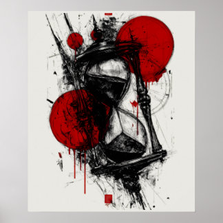 Abstract Trash Polka Zandloper Poster