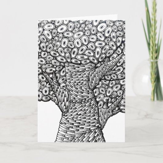 Abstract Tree Drawing Oval Shapes Design Card Kaart (Voorkant)