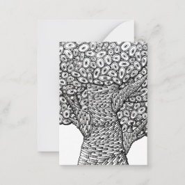 Abstract Tree Drawing Oval Shapes Design Notitiekaartje