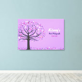 Abstract Tree of Life Bat Mitzvah Sign In Board Canvas Afdruk (Insitu (Houten vloer))