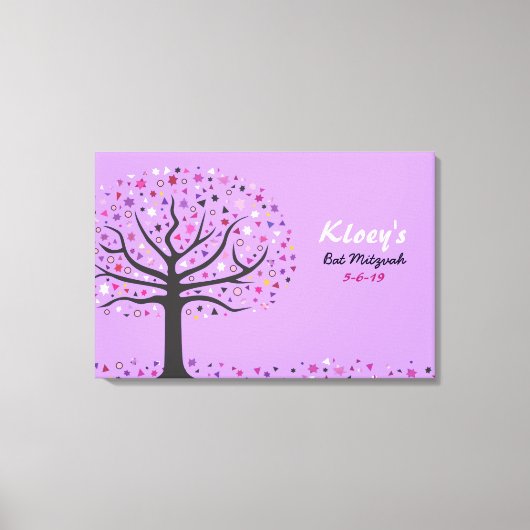 Abstract Tree of Life Bat Mitzvah Sign In Board Canvas Afdruk (Voorkant)
