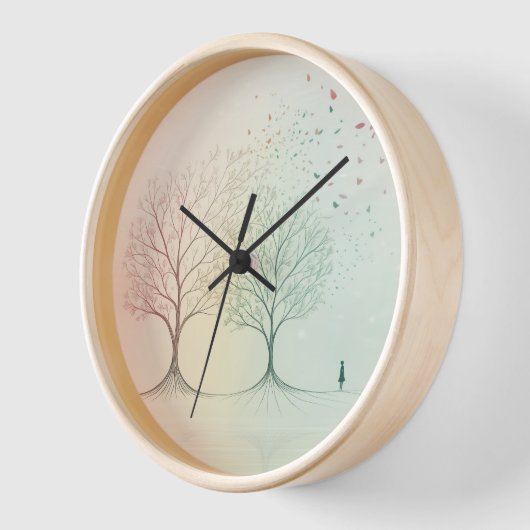 Abstract Tree of Life Wall Clock – Minimal (Hoek)