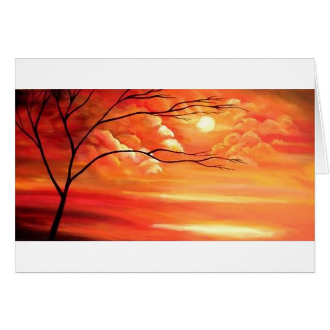 Abstract Tree & Red Sunset (Voorkant Horizontaal)