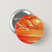 Abstract Tree & Red Sunset Ronde Button 5,7 Cm (Voorkant /achterkant)