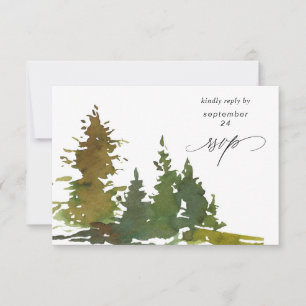Abstract Trees Forest met maaltijd RSVP kaart