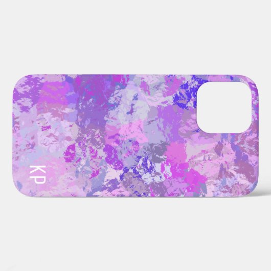 Abstract Trendy Camo Pink Paars Blue Case-Mate iPhone Case (Achterkant (horizontaal))