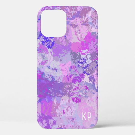 Abstract Trendy Camo Pink Paars Blue Case-Mate iPhone Case (Achterkant)