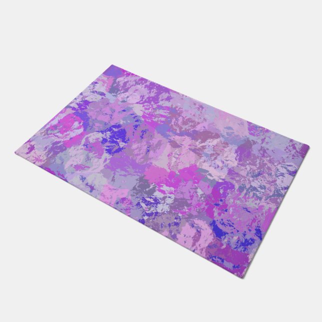 Abstract Trendy Camo Pink Paars Blue Deurmat (Schuin)