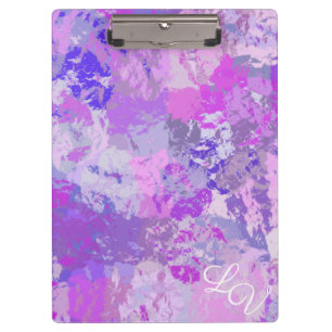 Abstract Trendy Camo Pink Paars Blue Klembord