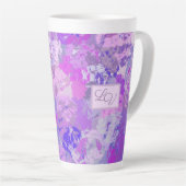 Abstract Trendy Camo Pink Paars Blue Latte Mok (Rechterhoek)