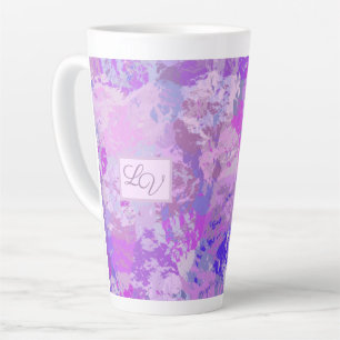 Abstract Trendy Camo Pink Paars Blue Latte Mok