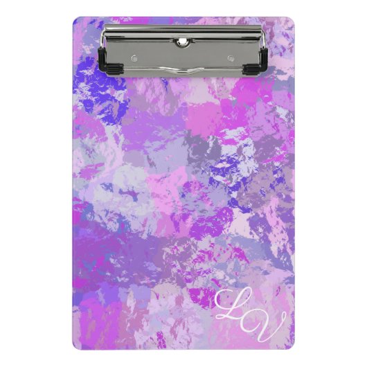 Abstract Trendy Camo Pink Paars Blue Mini Klembord (Voorkant)
