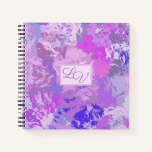 Abstract Trendy Camo Pink Paars Blue Notitieboek