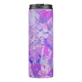 Abstract trendy camouflage roze paars thermosbeker (Achterkant)