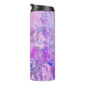 Abstract trendy camouflage roze paars thermosbeker (Geroteerd rechts)