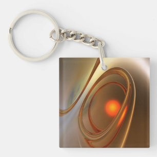 Abstract trendy en elegant 3d design sleutelhanger