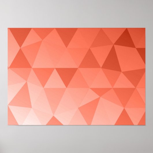 Abstract Triangle Art - Red Tones Poster (Voorkant)