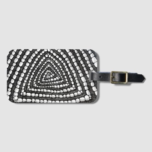 Abstract Triangle Detailed Pen and Ink Shapes  Bagagelabel (Voorkant (horizontaal))