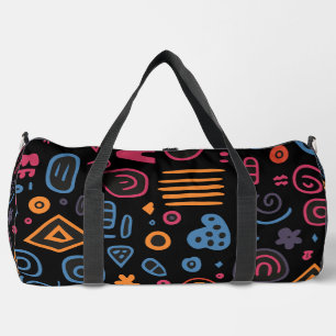 Abstract Tribal Doodle Neon Geometrisch Zwart Plunjezak