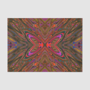 Abstract Trippy Oranje en magenta Butterfly Tissuepapier