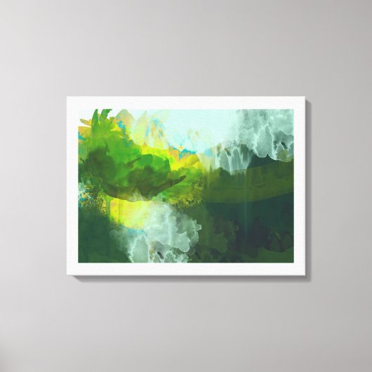 abstract tropisch landschapsschilderij canvas afdruk (Voorkant)