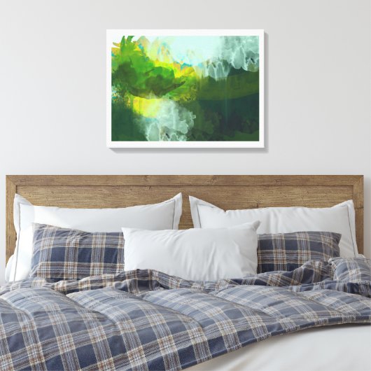 abstract tropisch landschapsschilderij canvas afdruk (Insitu (Slaapkamer))