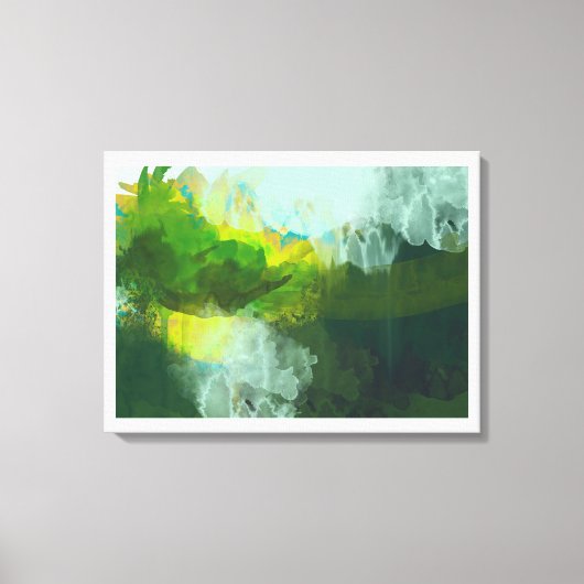 abstract tropisch landschapsschilderij canvas afdruk (Voorkant)