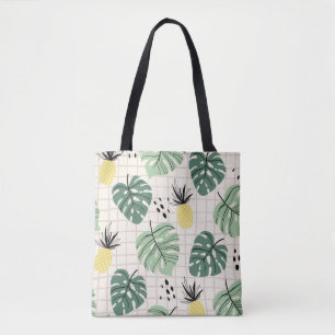 Abstract tropisch naadloos patroon met palmblad draagtas