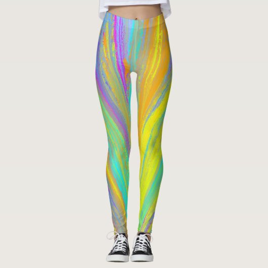 Abstract tropisch zomerfeest leggings (Voorkant)