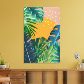Abstract tropisch zonneslandschap Oerwoud Canvas Afdruk (Insitu (Woonkamer))