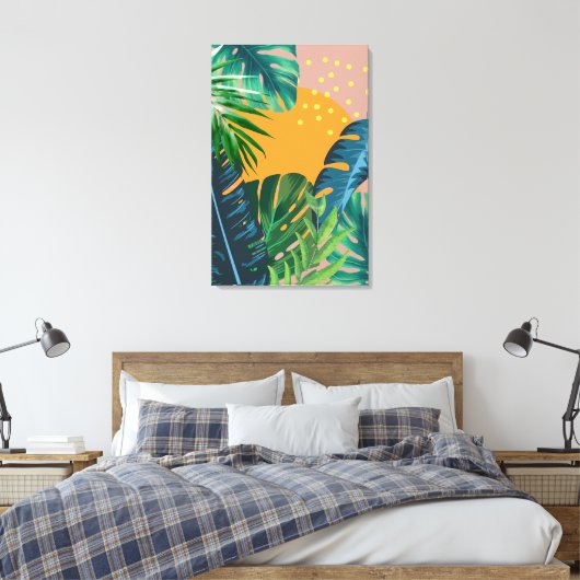 Abstract tropisch zonneslandschap Oerwoud Canvas Afdruk (Insitu (Slaapkamer))