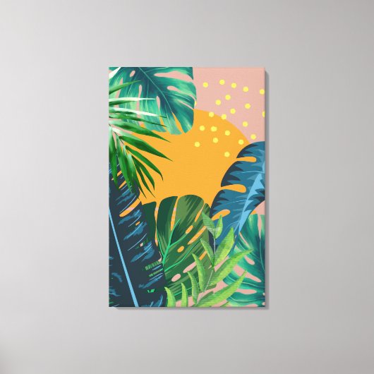 Abstract tropisch zonneslandschap Oerwoud Canvas Afdruk (Voorkant)