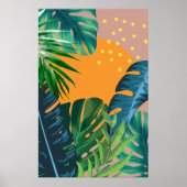 Abstract tropisch zonneslandschap Oerwoud Poster (Voorkant)