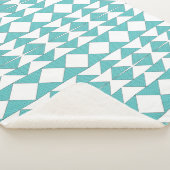 Abstract Turquoise Blue Stippen Pattern Sherpa Deken (3/4)