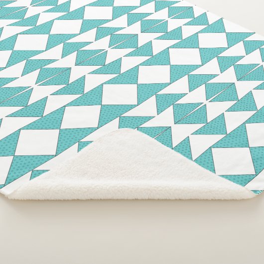 Abstract Turquoise Blue Stippen Pattern Sherpa Deken (3/4)
