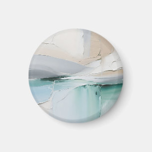 Abstract Turquoise Witte Textuur Magneet