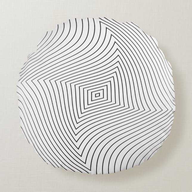 Abstract twisted background. Lines of variable thi Rond Kussen (Voorkant)