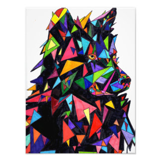 Abstract Uitzicht Wolf Side Print Foto Afdruk