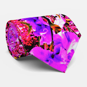Abstract Ultra Violet Paarse Iris op Rood Stropdas