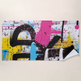 Abstract Urban Graffiti Splash Art Strandlaken