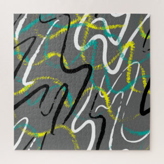 Abstract Urban: Grunge Wave Lines. Legpuzzel