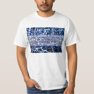 Abstract van blauwe lamptekst t-shirt