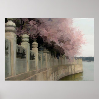 Abstract van Cherry Blossom Poster