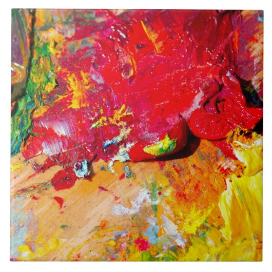 Abstract van het kleurrijke artistieke palet tegeltje (Voorkant)